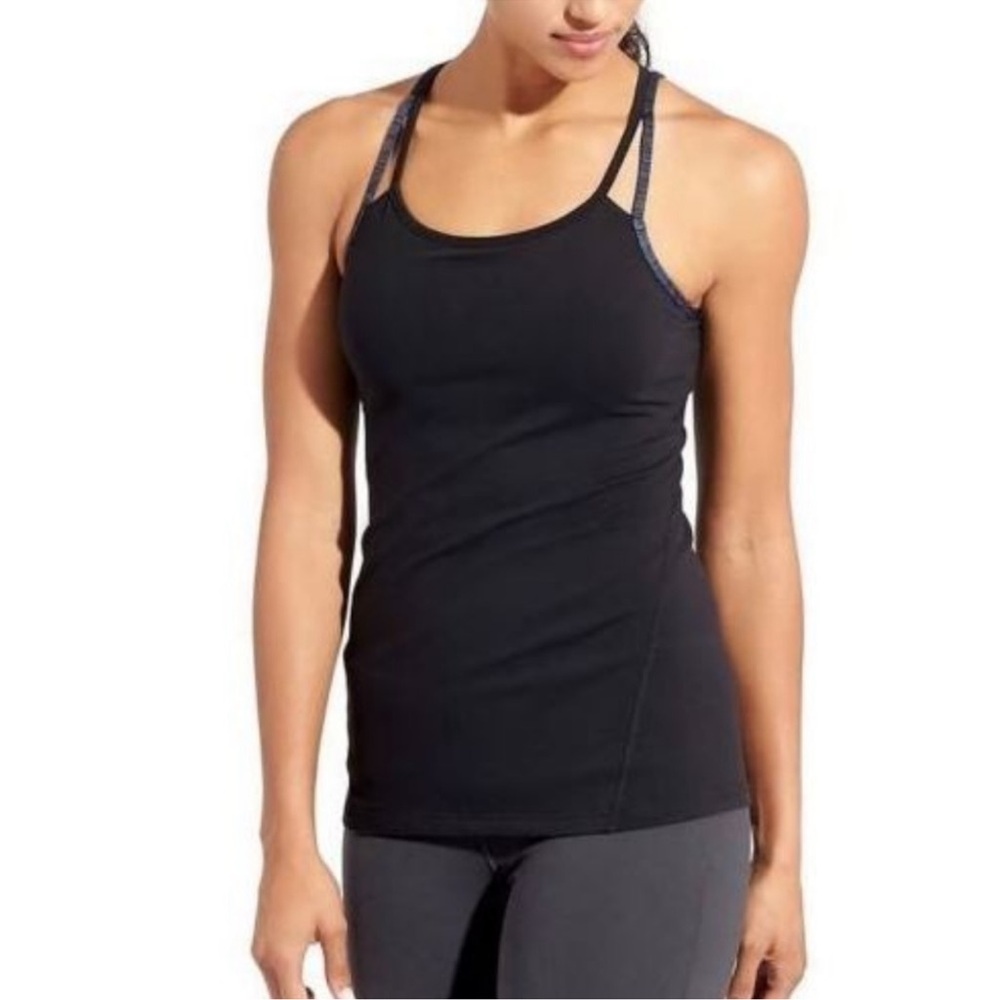 NWT Athleta Jacquard Empowerment 2 Tank Blue Black‎ Size Medium